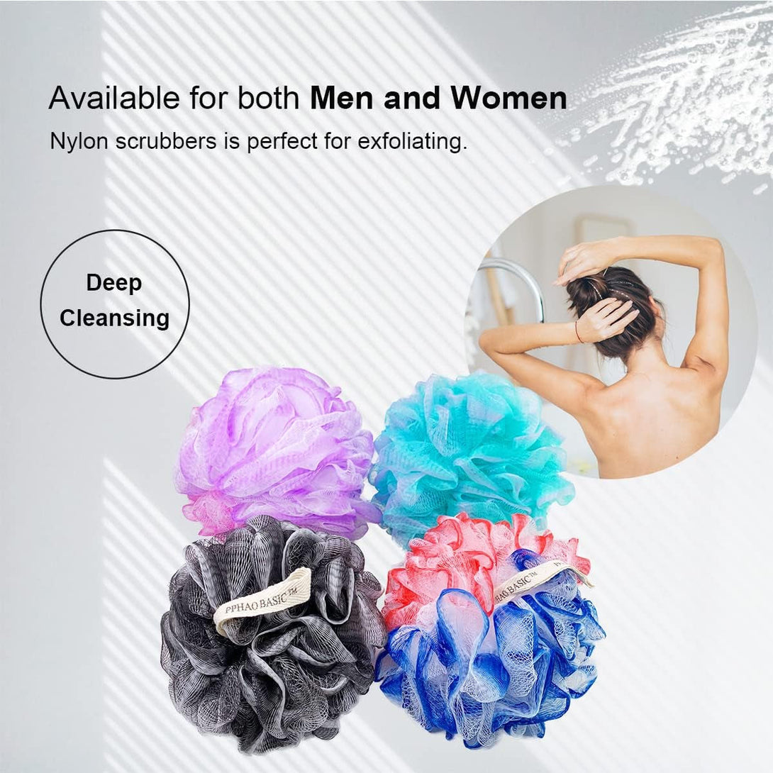 PPHAO - Extra Large Soft Mesh Net Luffa Loofa Loufa Puff - Loofah Sponge - 75G(Xxl) - Exfoliating Body Scrubber for Women and Men - Exfoliating Back Scrubber