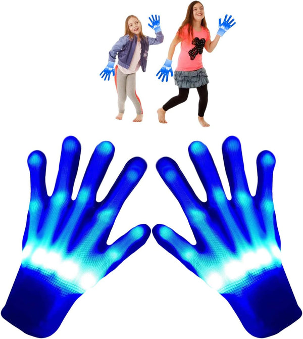 Cool Toys Gifts Blue LED Gloves,Rave Flashing Light up Gloves,Toys for Boys Girls Age 12+ Years Old,Gifts for Halloween Christmas Birthday Parties