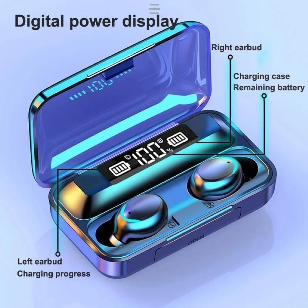 Wireless Earphones, Wireless Earbuds, Hifi Stereo, Bluetooth 5.3 Touch Control Noise Rduction Headphones, Mini Eear Buds Mic In-Ear Headphones IPX7 Waterproof Led Display for Smartphone
