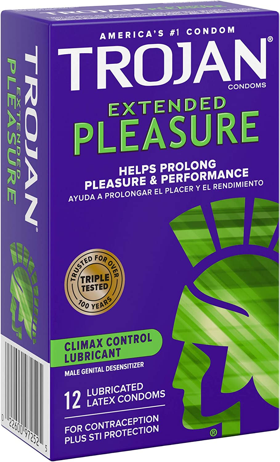 TROJAN EXTENDED PLEASURE Climax Control Extended Pleasure Condoms, 12 Count