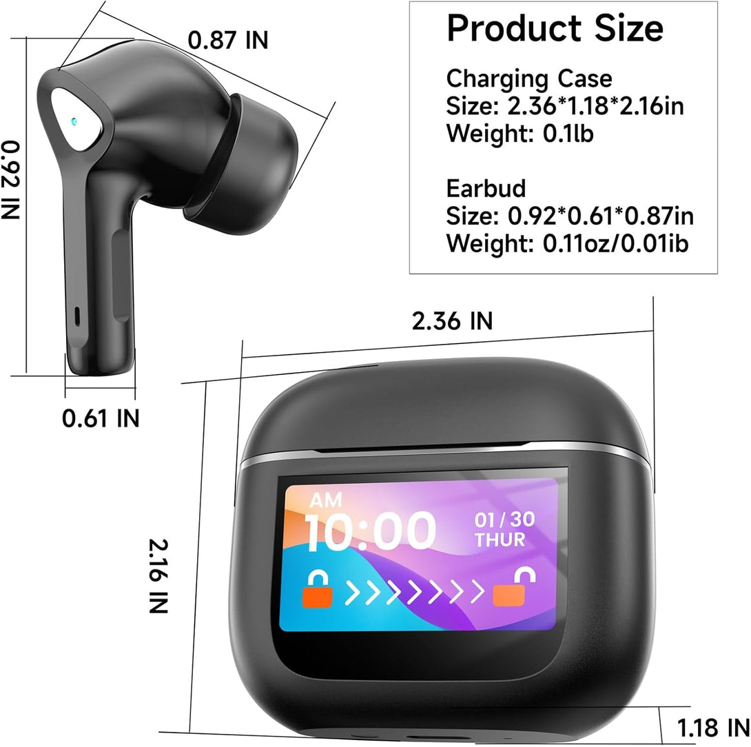 Wireless Earbuds Bluetooth 5.3 Headphones 50H Playtime Deep Bass Stereo Ear Buds with Mic IPX7 Waterproof Comfort Lightweight in Ear Earphones for Pad Android/Ios Phones Gifts for Women Men