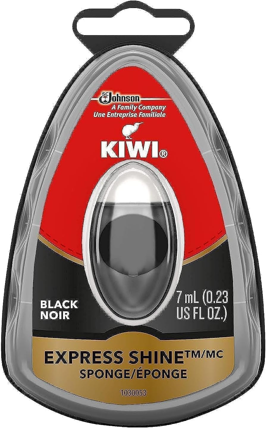 KIWI Express Shoe Shine Sponge | Leather Care for Shoes, Boots, Furniture, Jacket, Briefcase and More | Black, 0.23 Fl Oz (Pack of 1)