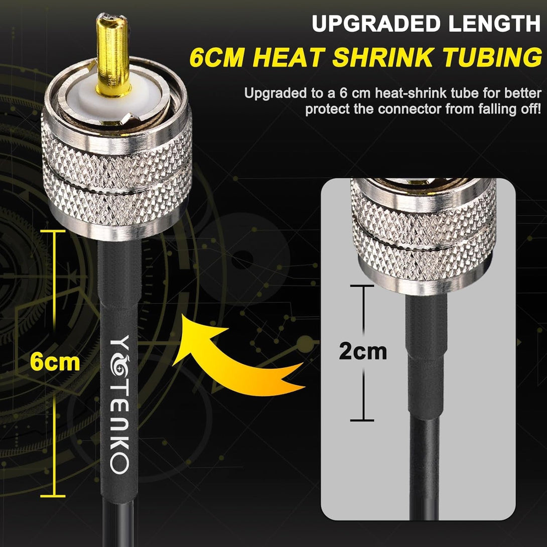 RG58 Coaxial Cable 49.2Ft, CB Coax Cable, UHF PL259 Male to Male Coaxial 50 Ohm Coax Low Loss for HF VHF CB Radio, Ham Radio, SWR Meter, Scanner, Antenna Analyzer