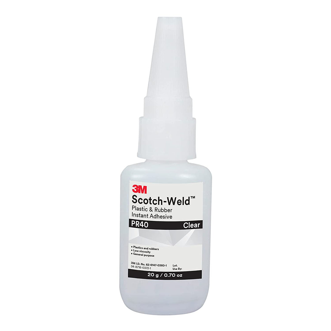 3M Scotch-Weld Plastic & Rubber Instant Adhesive PR40, Clear, 20 Gram Bottle