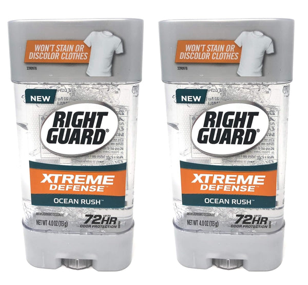 Right Guard Gel Antiperspirant/Deodorant Xtreme Defense Ocean Rush, 4 Ounces (Pack of 2)