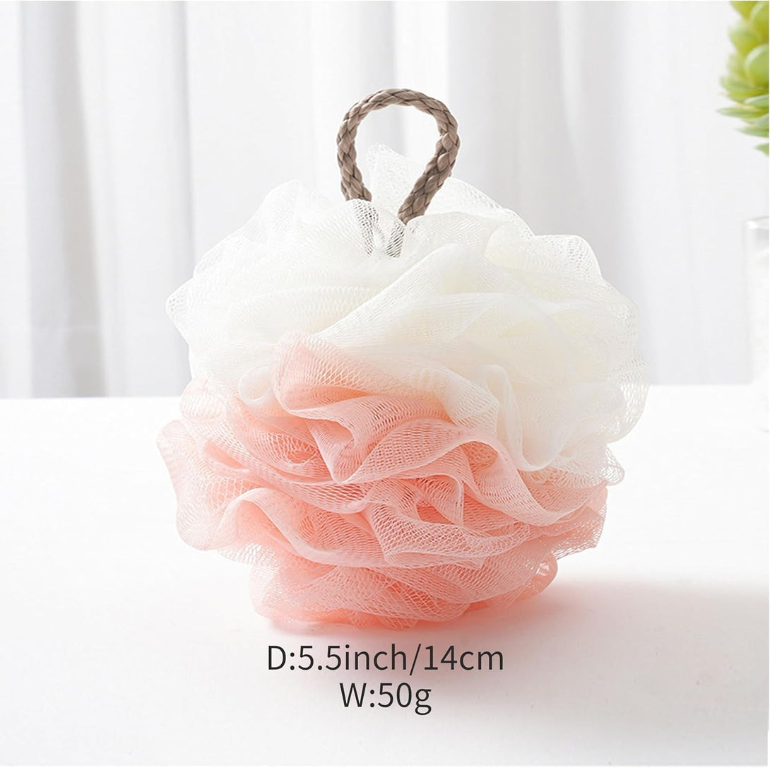 3 Pcs/50G Bath Shower Loofah,Loofah Sponge,Loofah Cloth,Shower Loofahs for Women, Men, Teenager(Pink Grey Lotus)