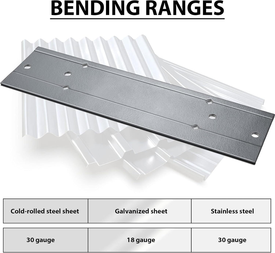 Folding Tool Steel Metal Bending Tool Sheet Metal Bender for HVAC Metal Bending Forming 3/8 and 1 Fold Depths in Ductwork (12 Inch)