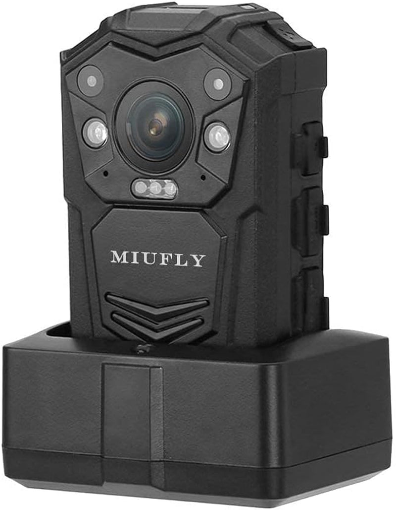 MIUFLY 1296P HD Police Body Camera with 2 Inch Display, Night Vision, Built in 32G Memory and GPS for Security
