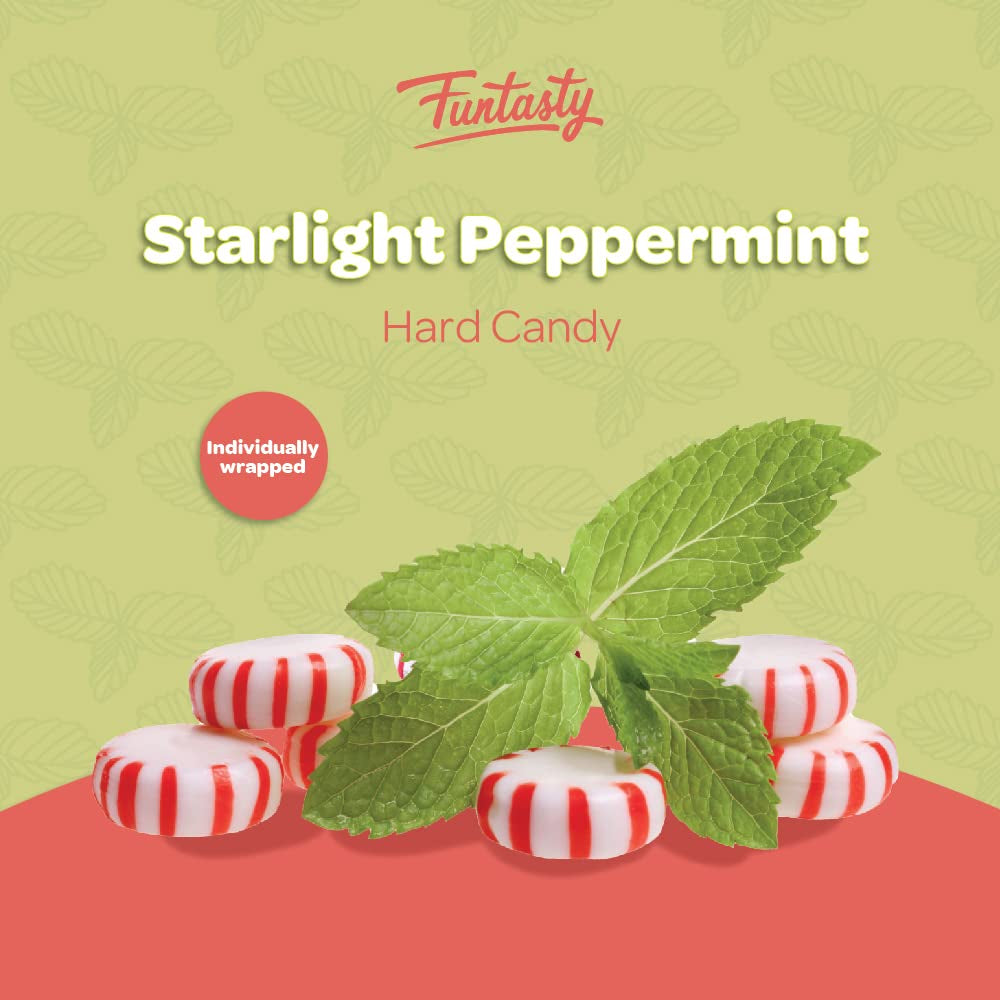 Starlight Mints Peppermint Christmas Hard Candy, 2 Pounds Bulk Pack (About 180 Count)