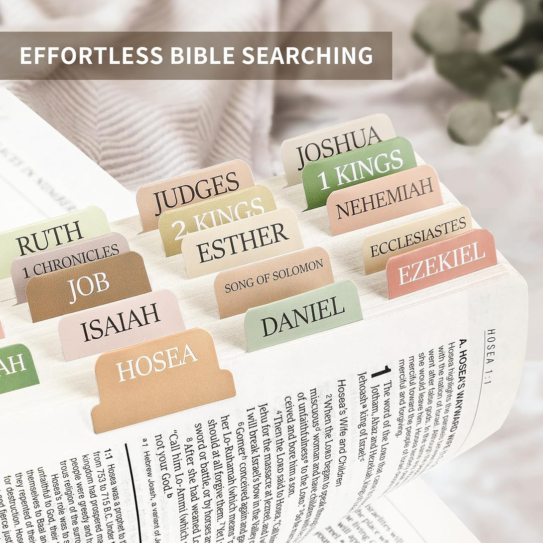 Bible Tabs for Women & Men, Laminated Bible Tabs for Study Bible, Large Print Neutral Bible Tabs for Easy Navigation, Boho Theme, Bible Index Tabs