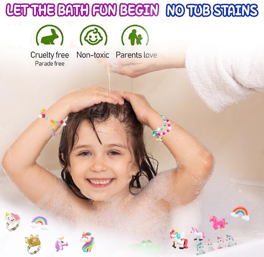 Unicorn Bath Bombs for Girls Kids, 20 Pack Bath Bombs Gift Set With, Handmade Bath Bombs for Girls with Surprise Inside, Birthday Children'S Day Halloween Christmas Gifts