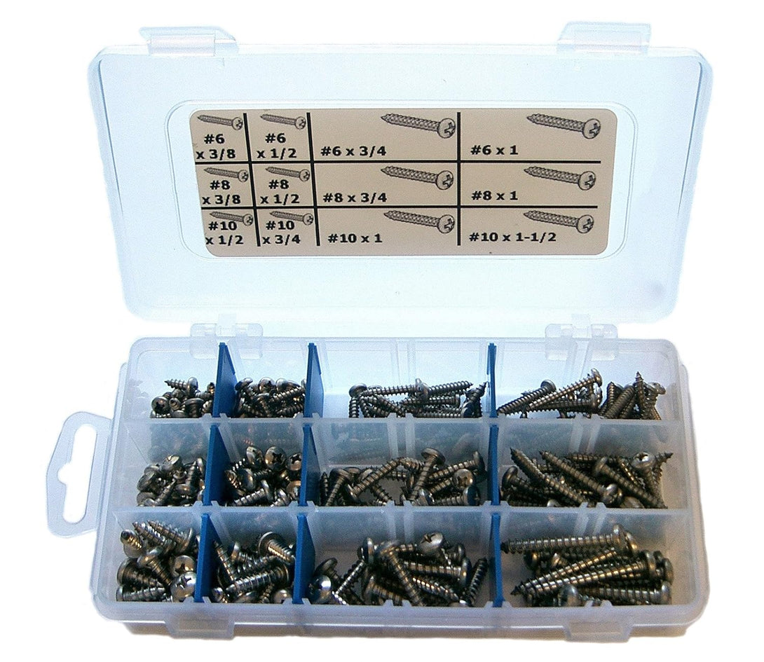 Stainless Steel Phillips Pan Sheet Metal Screw Assortment Kit