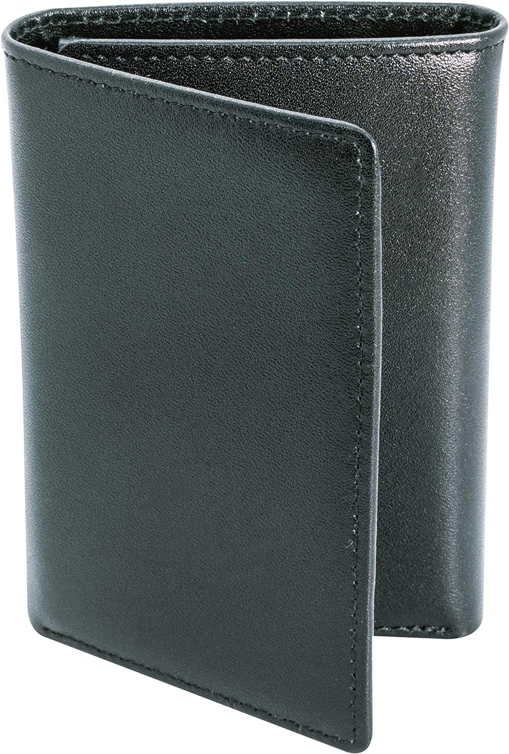 STAY FINE Men’S Leather RFID Trifold Wallet with Flip up ID, Slim Extra Capacity Card Holder, Gift Ready, Black