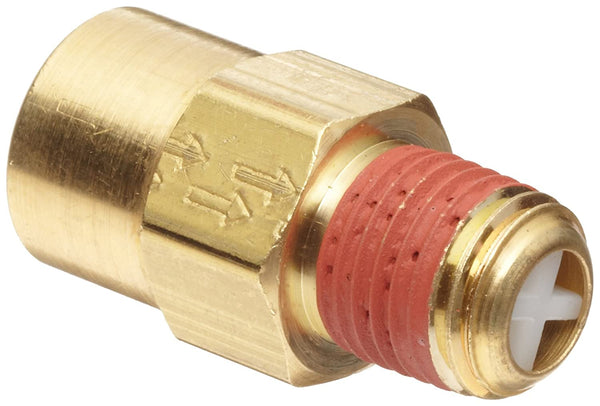 Control Devices P2525-1WA Brass Ball Check Valve, 1/4" NPT Female X NPT Male