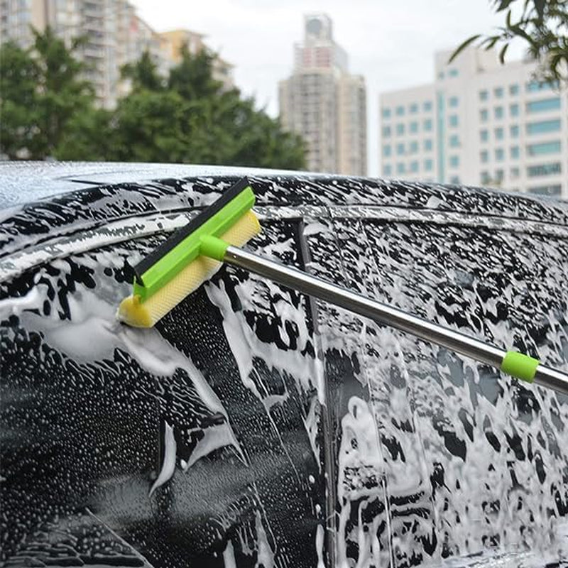 Window Squeegee for Window Cleaning, 58'' Squeegee Window Cleaner Tool 2 in 1 Car Window Cleaning Tool with Extension Pole Telescopic Window Washing Equipment, Shower Squeegee for Shower Glass Door