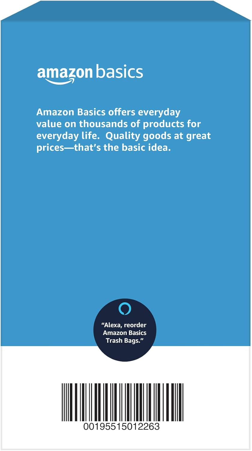 Amazon Basics Multipurpose Drawstring Trash Bags, 30 Gallon, 50 Count (Previously Solimo)