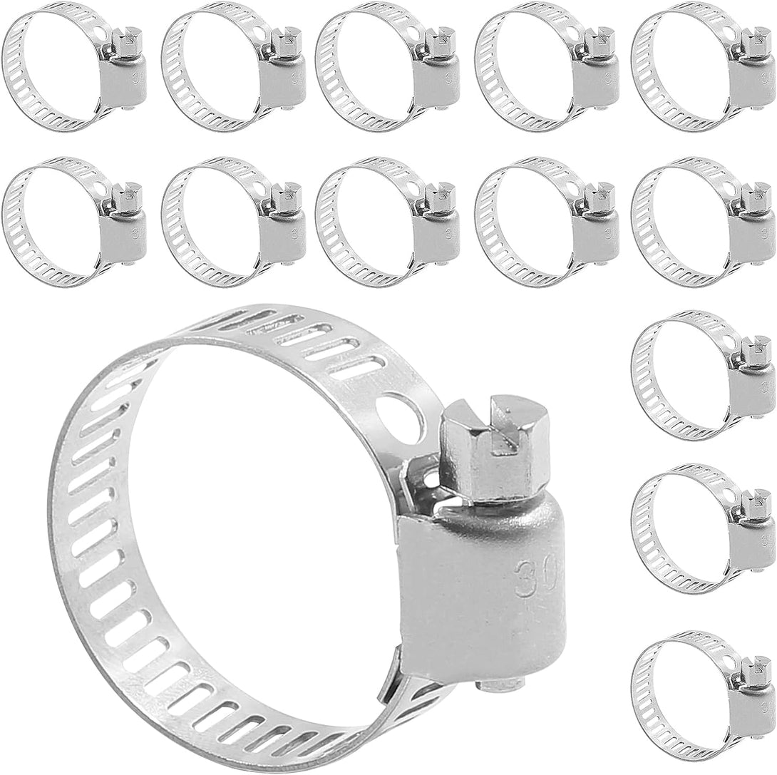 25 Pack Stainless Steel Hose Clamp Adjustable 3/4" - 1-1/8" (19-29Mm) Worm Gear Hose Clamp, Stainless Steel Fuel Line Pipe Clamp for Plumbing, Automotive and Mechanical Application