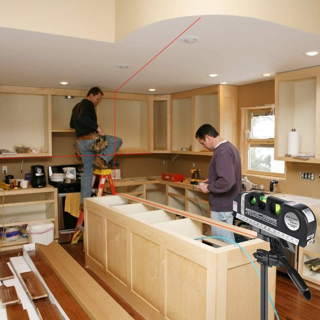 Laser Level Line Tool, Multipurpose Laser Level Kit Standard Cross Line Laser Leveler Beam Tool with Metric Rulers 8Ft/2.5M for Picture Hanging Cabinets Tile Walls by Aiktryee.