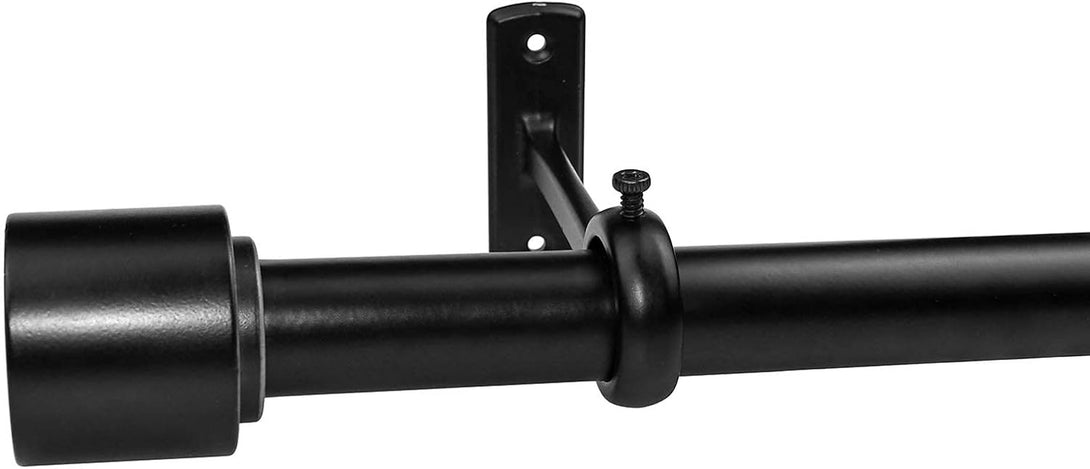 Kxlife Ceiling Mounted Curtain Rod Brackets, Heavy Duty Ceiling Bracket for 1 Inch Curtain Rod Holder(Set of 2, Black)