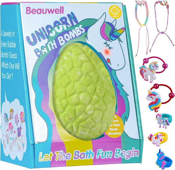 Bath Bombs for Kids, XXXL Kids Bath Bombs with Surprise inside Unicorns Gifts for Girls, Natural Organic Bubble Bath, Easter Basket Stuffers