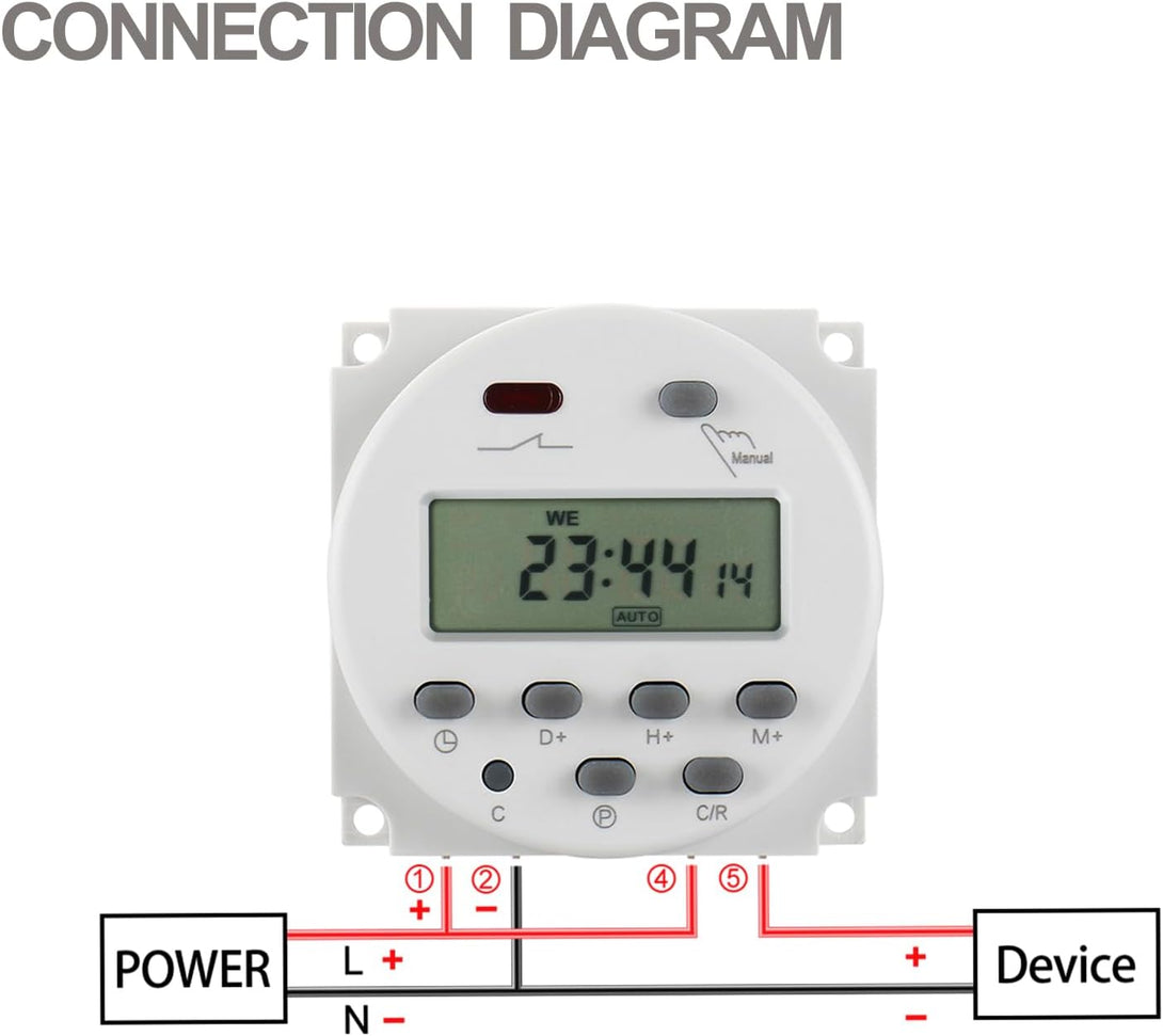 Baomain CN101A Input AC 110V Output 200-250VAC Digital LCD Power Programmable Timer Time Switch Relay 16A Amps