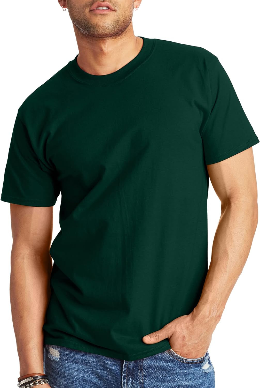 Hanes Men'S T-Shirt, Beefy-T Heavyweight Cotton Crewneck Tee, 1 or 2 Pack, Available in Tall Sizes