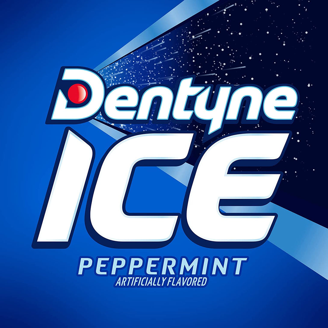 Dentyne Ice Peppermint Sugar Free Gum, 9 Packs of 16 Pieces (144 Total Pieces)