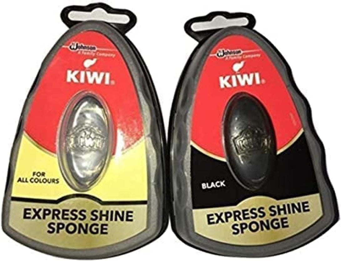 Kiwi Express Shoe Shine Sponge, Black and Neutral 0.2 Fl Oz (Black & Neutral (1 Each))