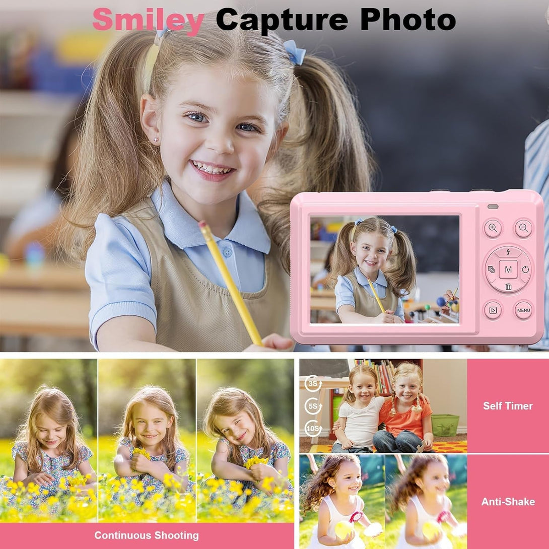 4K 44MP Digital Camera for Photography - 16X Zoom - Portable Vlogging Camera Includes 32GB SD Card & 2 Batteries for Kids, Teens, Beginners