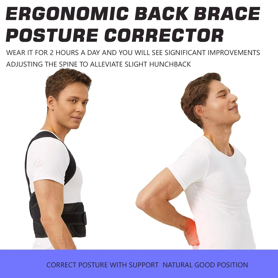Back Brace Posture Corrector for Women and Men, Full Back Support Straps Straightener, Hunchback Improve Posture-Shoulder, Lumbar and Upper Lower Back Pain Relief (Large)