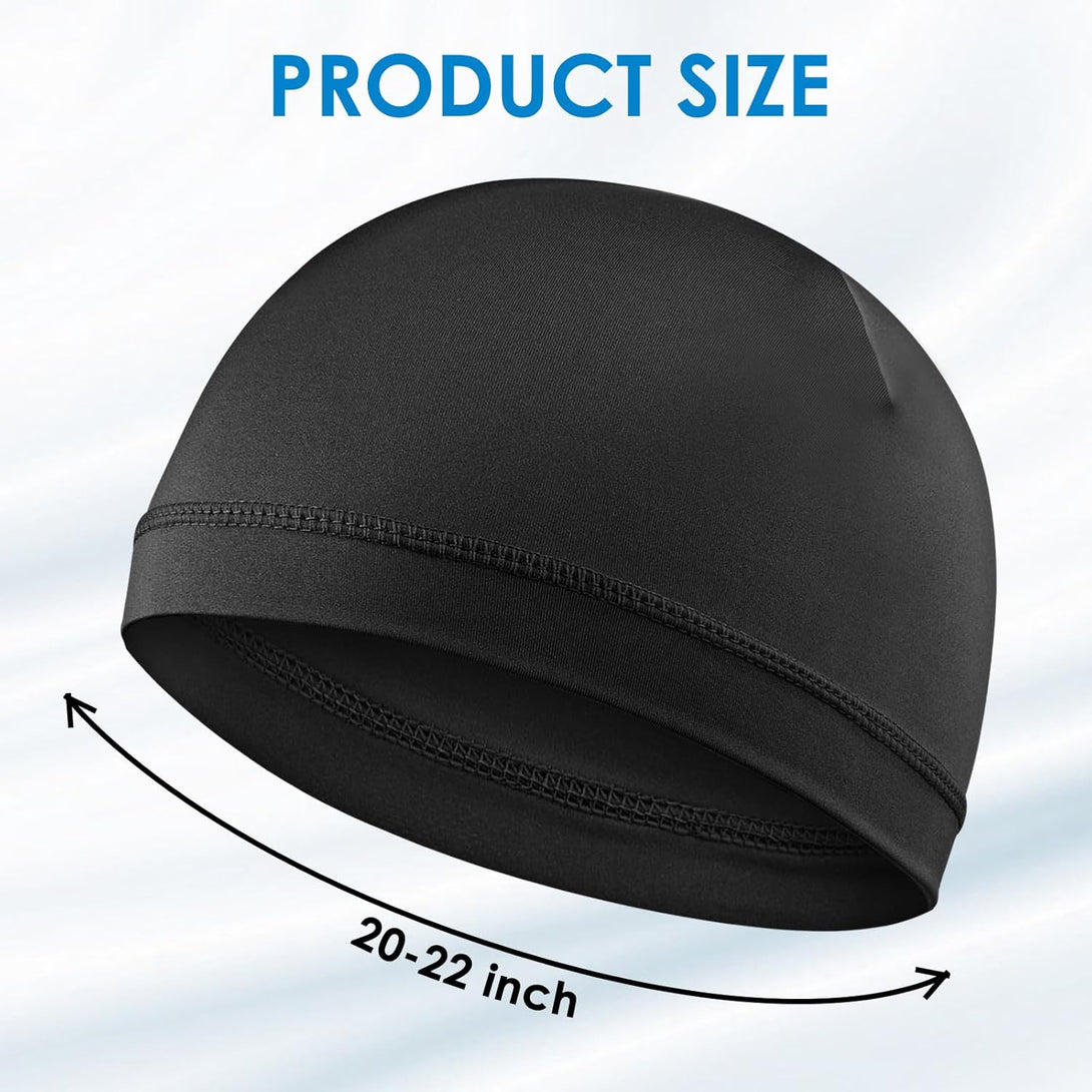 4Pcs Wave Cap for Men Silky Durags Elastic Band Wave Caps for 360 540 720 Waves Soft Breathable Satin Durag Unisex Adults Kids Skullies Beanies Hats Shower Cap Black