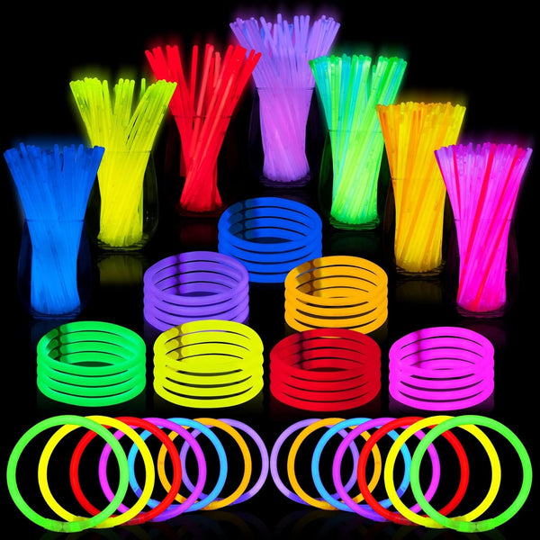 JOYIN 144 Pcs Glow Sticks Bulk 8" Glowsticks, Party Favor Glow Stick Bracelets Necklaces, Glow in the Dark Party Favors, Easter, Christmas, Halloween Party Supplies Pack