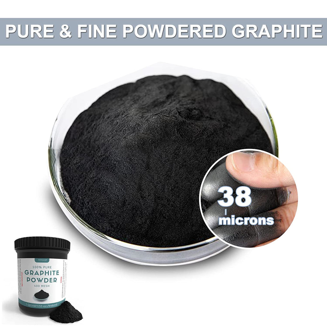 1 Quart Ultra-Fine Pure Graphite Powder - Premium Dry Powdered Graphite for Locks, Bearings, Reels and More. Also Amazing Enhances Bearing Corrosion - by TITGGI