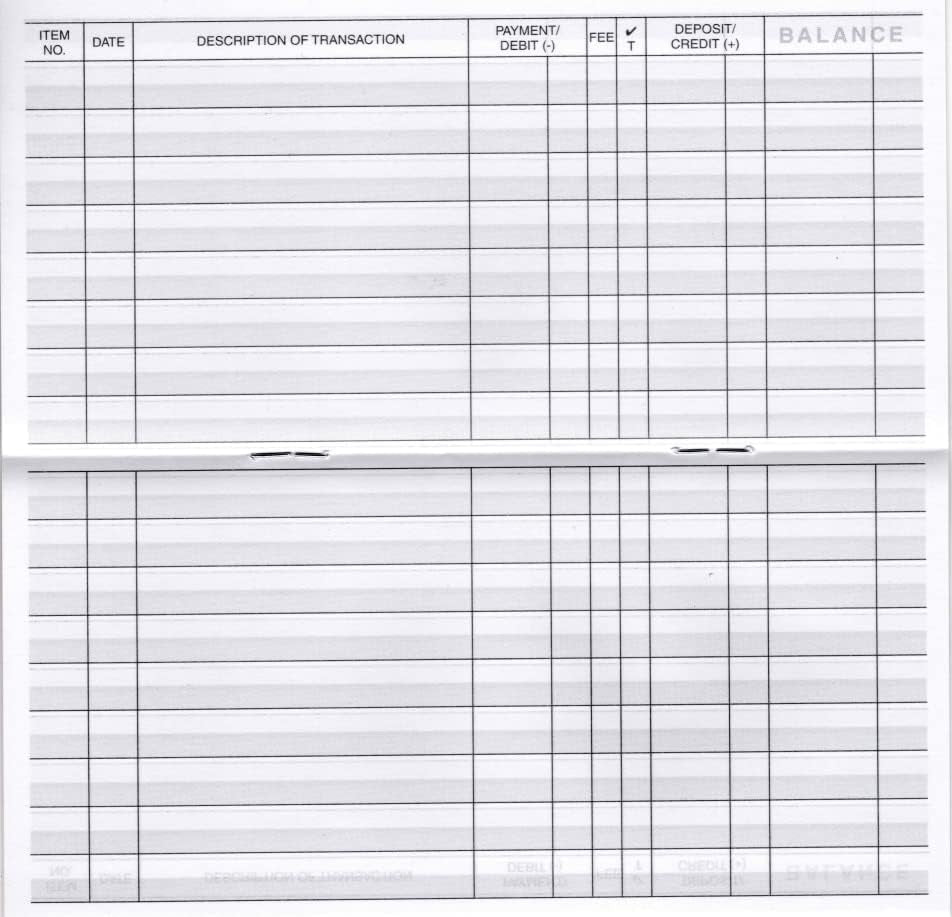 12 Check Registers for Personal Checkbook - Checkbook Ledger Transaction Registers Log for Personal or Business Bank Checking Account, Saving Account
