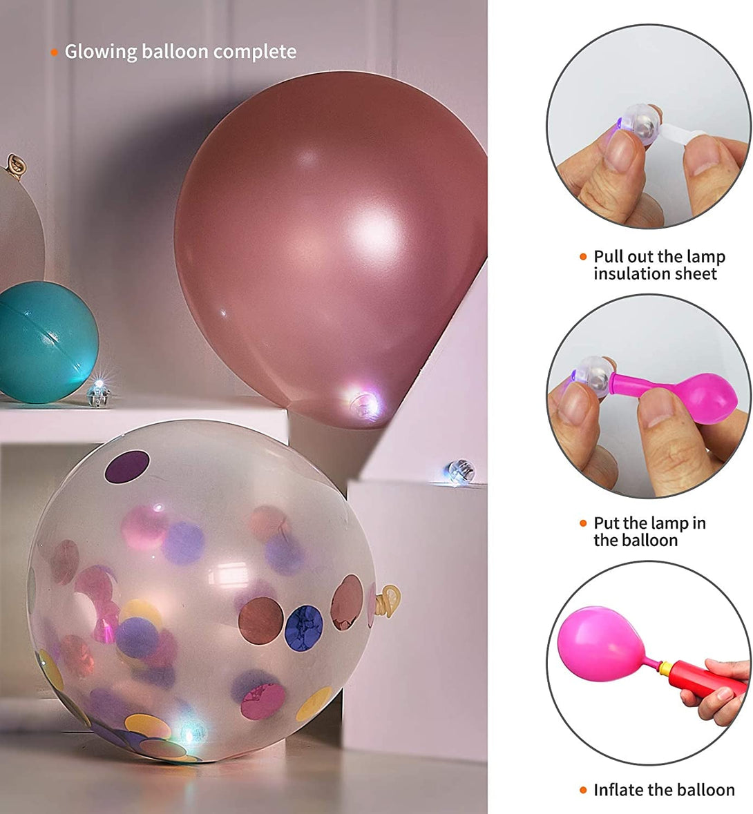 Aogist 50Pcs Pink Balloon Lights,Long Standby Time Waterproof Mini Light,Battery Powered,Round LED Ball Lamp for Latex Balloon Paper Lantern Party Wedding Festival Christmas Halloween Decorative