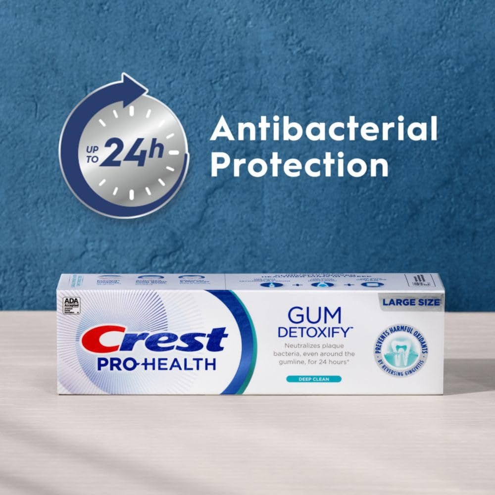 Crest Pro-Health Gum Detoxify Deep Clean Toothpaste, 4.8 Oz Pack of 3 - Anticavity, Antibacterial Flouride Toothpaste, Clinically Proven, Gum and Enamel Protection, Plaque Control