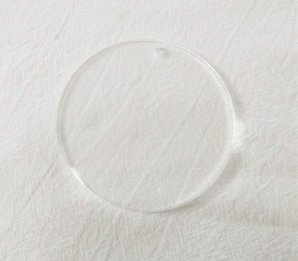 15PCS round Acrylic Clear Keychain Blanks, Acrylic round Circle with Hole 1/8 Inch Thick (Clear, 1")