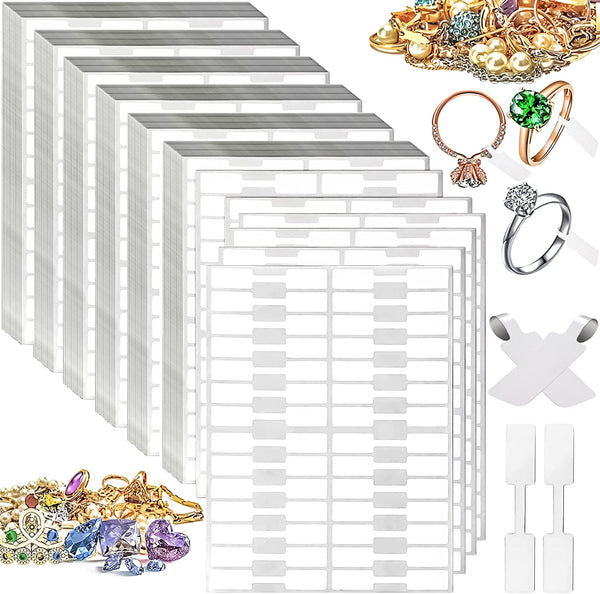 Motbach 2000 Pcs Blank Jewelry Price Tags Jewelry Stickers, Necklace Ring Jewelry Display Labels, Self Adhesive Price and Indentification Tags, Perfect for Ballpoint Pen Writing