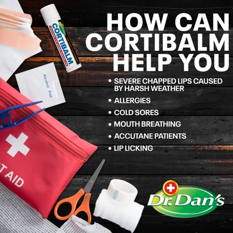 Dr. Dan'S Cortibalm-5 Pack- for Dry Cracked Lips Healing Lip Balm for Severely Chapped Lips - Designed for Men, Women and Children