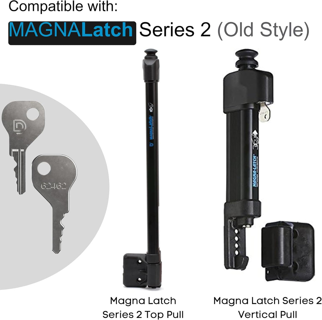 Magna Latch Key Replacement for Magna-Latch Series 2 with Downward Facing Keyhole (Old Style) - D&D Key 62462 for Magnalatch and Lokklatch Pool Gate Safety Latch Models Bundled with Key Float Keychain