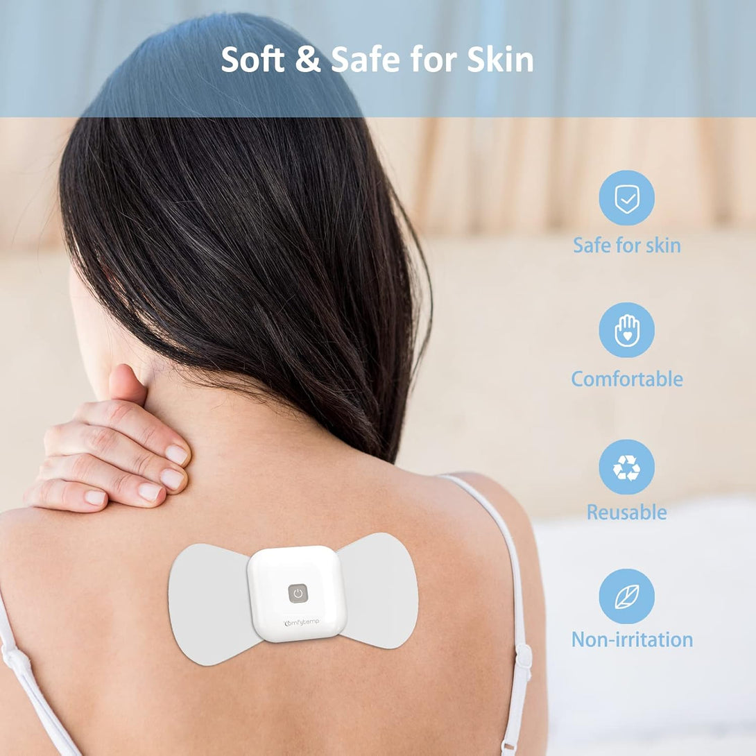 Comfytemp TENS Unit Replacement Pads Only for K6101, 4 Pack Wireless TENS Pads, 5.1" X 2.4" Reusable Self Adhesive Electrodes with Premium Quality, Non-Irritating Design for Muscle Stimulator Therapy