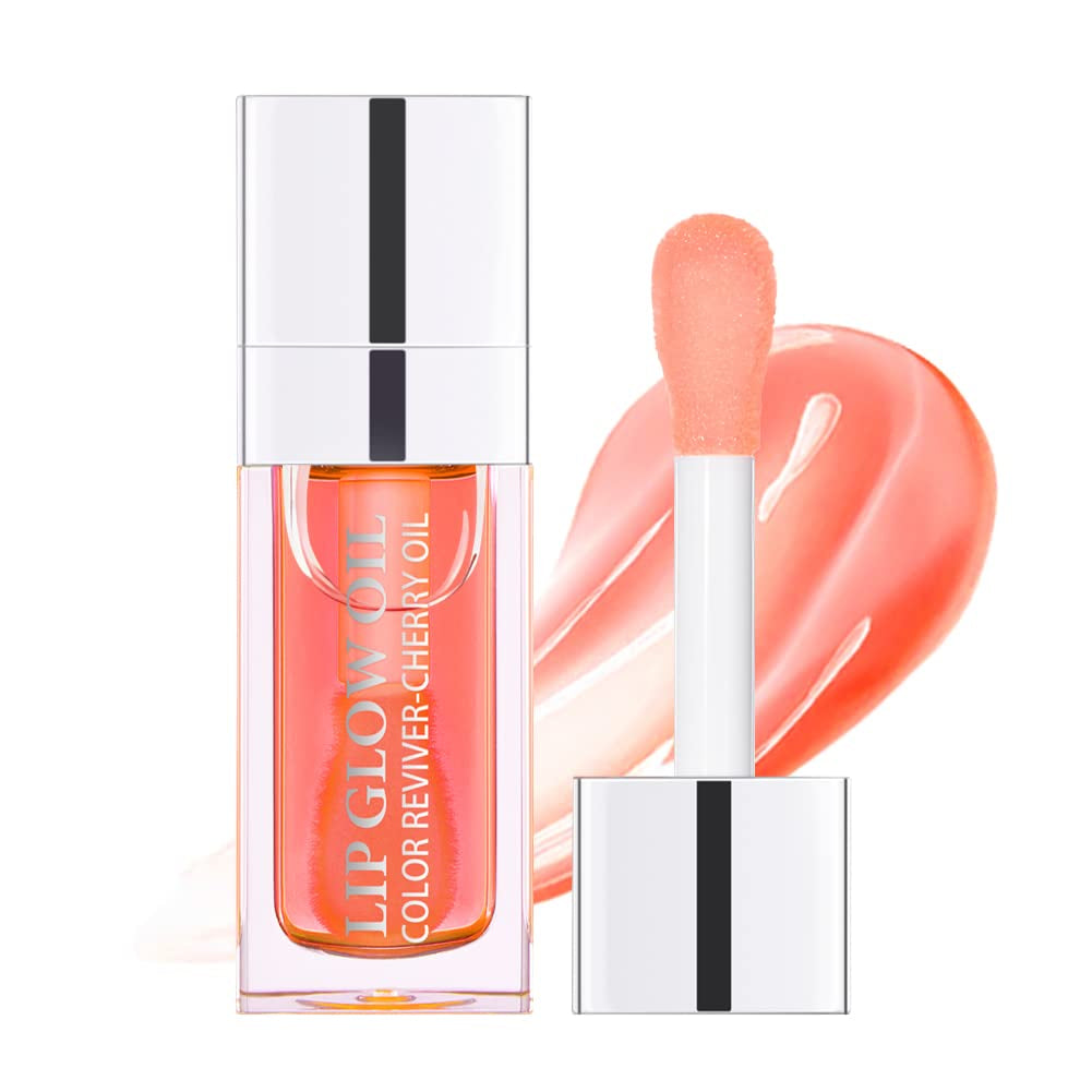 Hydrating Lip Glow Oil, Moisturizing Lip Glow Oil, Nourishing Glossy Transparent Lip Oil, Plumping Lip Oil, Lip Balm, Non-Sticky Tinted Toot Lip Balm for Lip Care