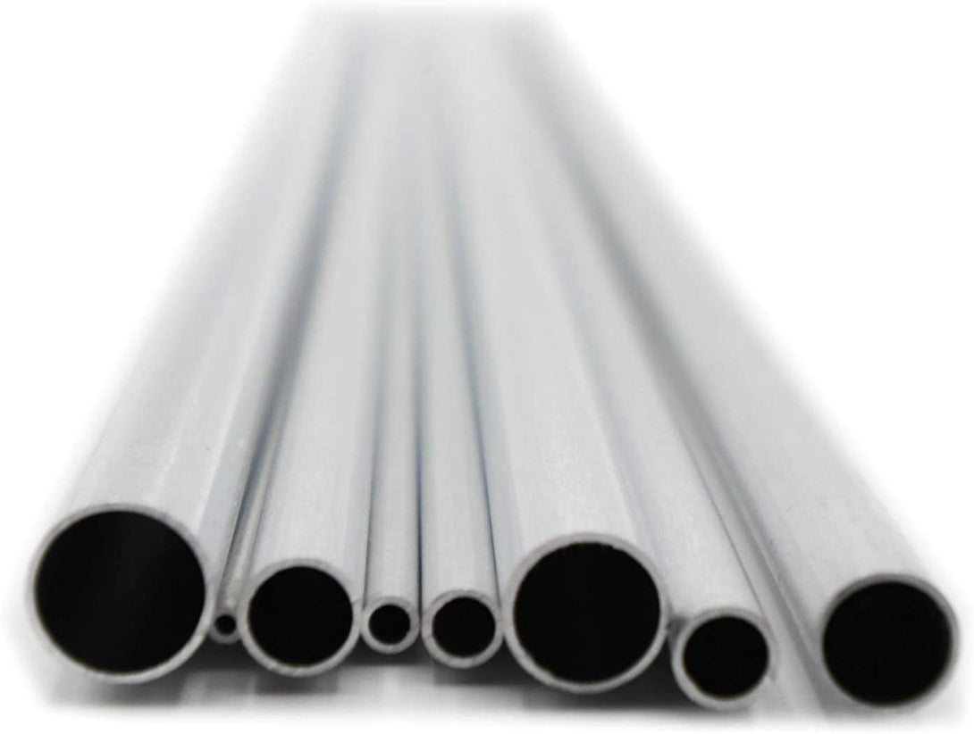 K&S 3403 round Aluminum Telescopic Tubing Assortment, 1/16, 3/32, 1/8, 5/32, 3/16, 7/32, 1/4, 9/32 O. D. X 014" Wall Thickness X 12", 8 Pieces, Made in the USA