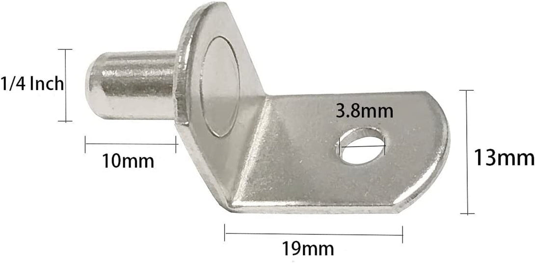 1/4 Inch Shelf Pegs,40Pcs Bracket Support Pins L-Shaped Holders for Cabinets,Shelves,Wodrob,Nickel Plated
