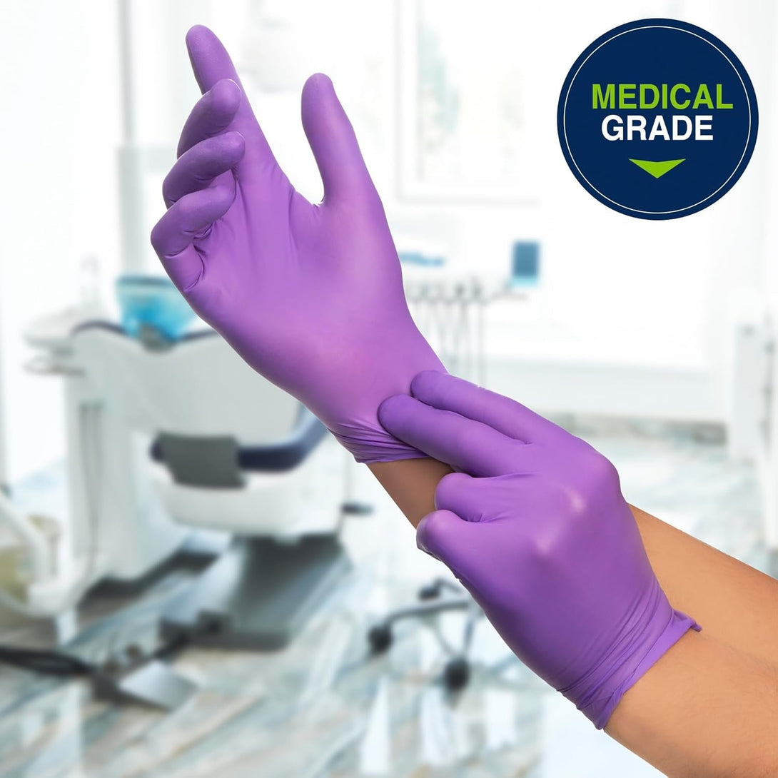 HALYARD PURPLE NITRILE Exam Gloves, Powder-Free, Non-Sterile, 5.9 Mil, 9.5", Purple, Medium, 55082 (Box of 100)