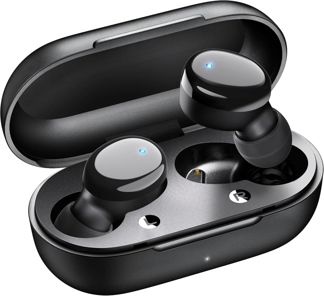 Wireless Earbuds In-Ear Headphones Bluetooth 5.3 with Built-In Mics Deep Bass Clear Call Ultralight Headsets up to 30H Play Time for Studying Workout Gaming