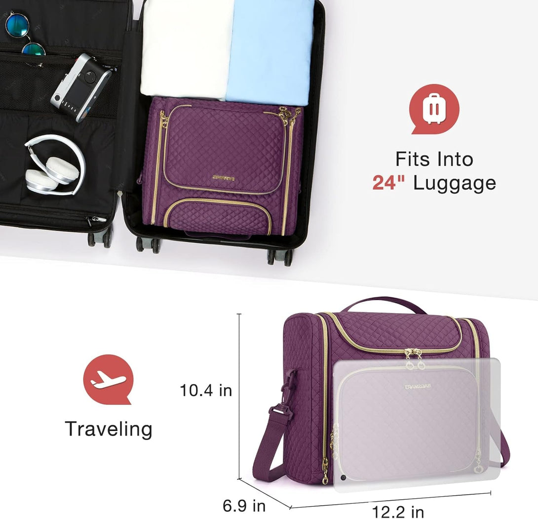 BAGSMART Toiletry Bag, Travel Toiletry Bag for Women, Water-Resistant Cosmetic Makeup Bag, Large Capacity Travel Organizer Door Room Essentials for Full Sized Toiletries and Cosmetics