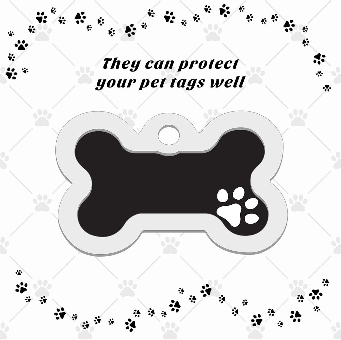 12 Pieces Silicone Dog Tags Big Silencer Dog Name Tag Silencer Pet Tag Silencer Glow in the Dark Glow Silencer to Quiet Noisy(Bone Shape)