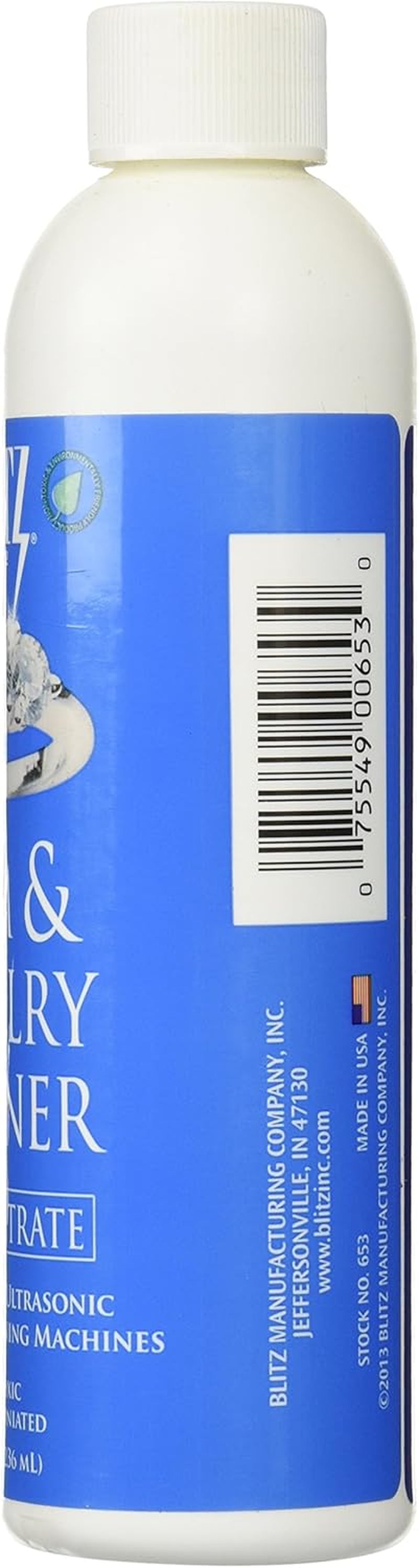 Blitz 653 Gem & Jewelry Non-Toxic Cleaner Concentrate for Use in Cleaning Machines, 8 Ounces, 2-Pack