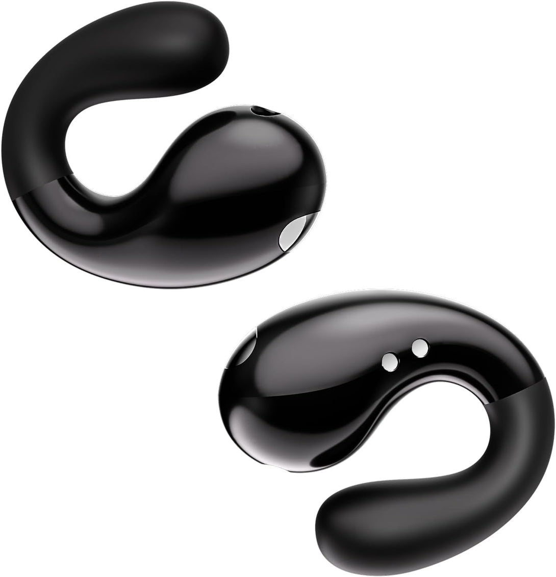Open Ear Earbuds Wireless Bluetooth 5.3 Earphones, Flexible Clip on Ear Buds with 36H Playtime LED Display Bone Conduction Headphones, IPX7 Waterproof Light Weight Fit for Every Ear, Sport, Workout
